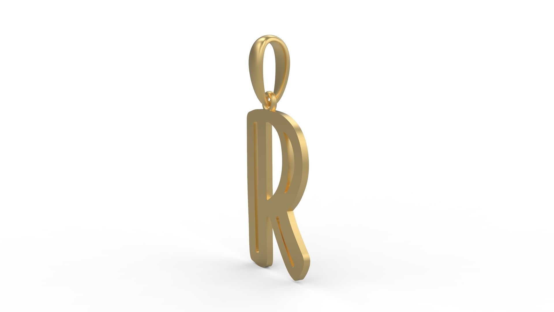 Initial Letters Pendant Baby Monkey R 3D print model_1