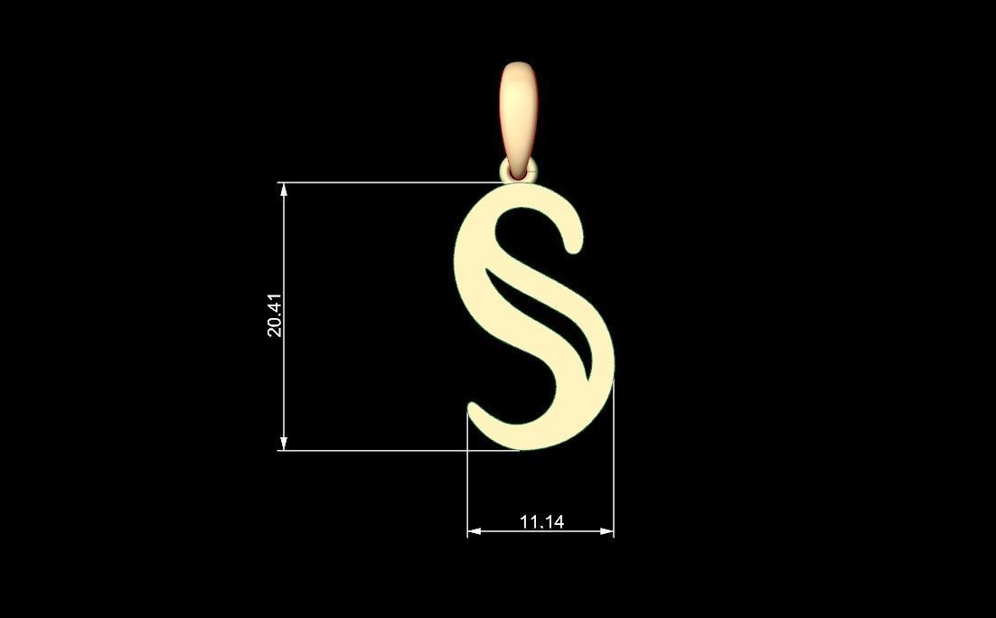 Initial Letters Pendant Baby Monkey S 3D print model_4