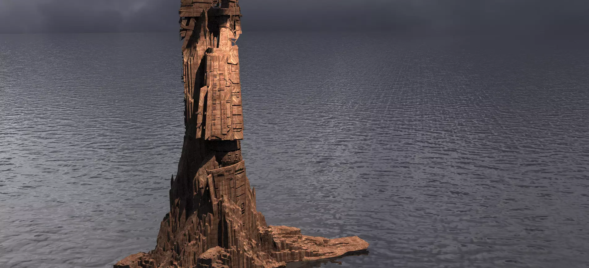 Tatooine Ship Ancient Temple 2 3D model