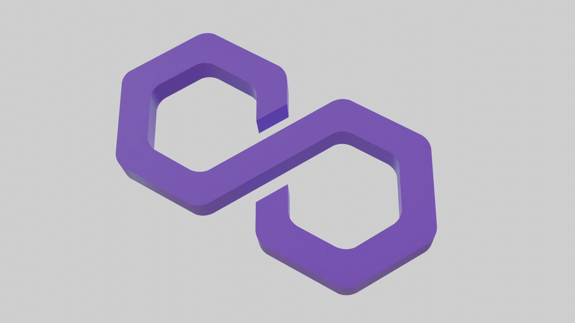 Polygon Matic Cryptocurrency Logo 3D Model  3D model_6