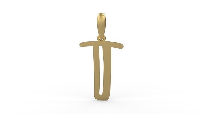 Initial Letters Pendant Baby Monkey T 3D print model