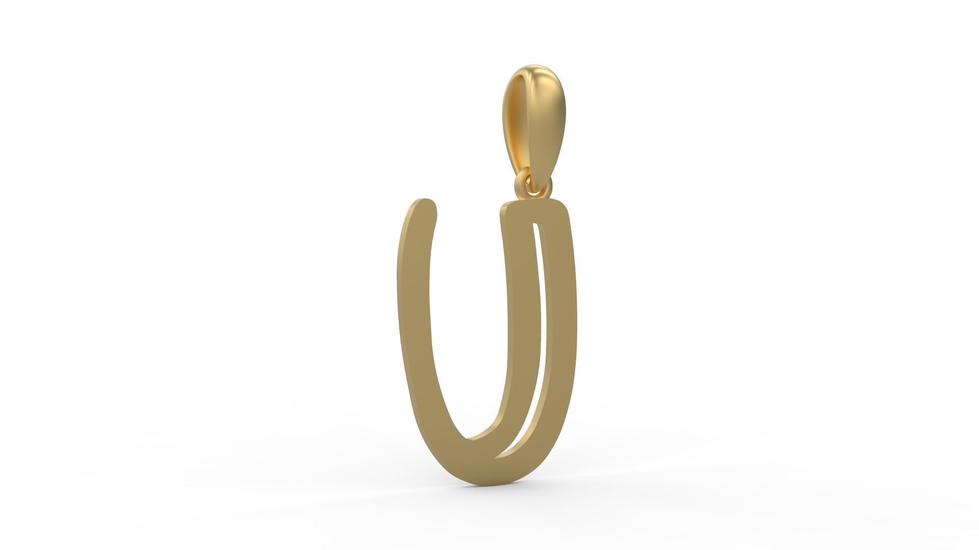 Initial Letters Pendant Baby Monkey U 3D print model_3