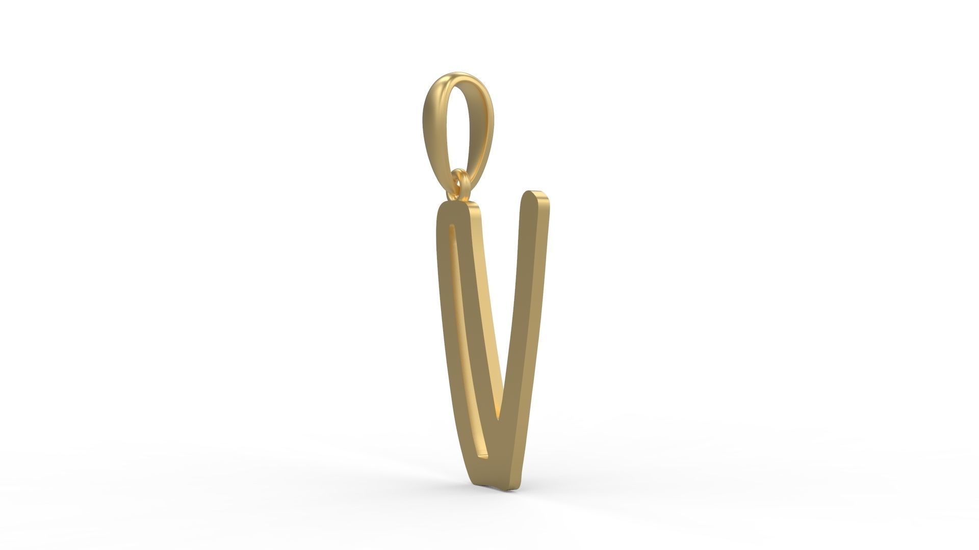 Initial Letters Pendant Baby Monkey V 3D print model_1