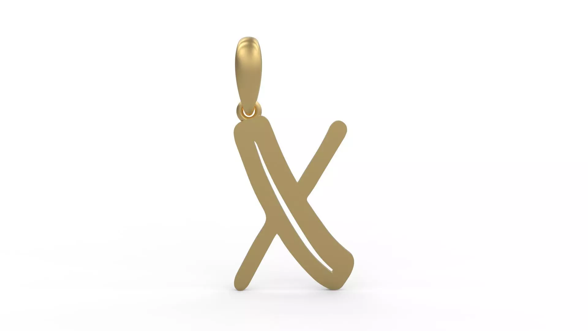 Initial Letters Pendant Baby Monkey X 3D print model_0