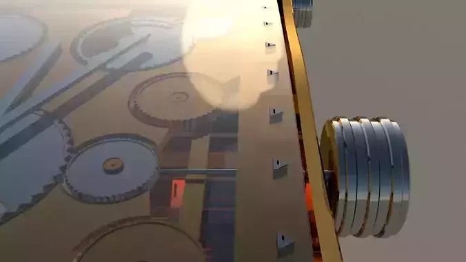 Gold Silver Glass mechanical watch