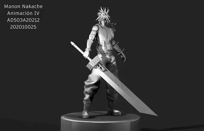 Rigged Cloud Strife 3D model Low-poly 3D model Rigged Cloud Strife 3D model Low-poly 3D model