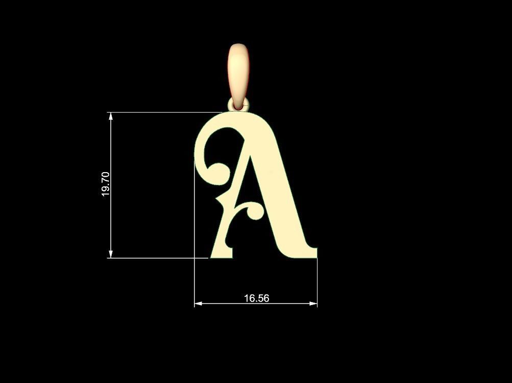 Initial Letters Pendant Banthern A 3D print model_4