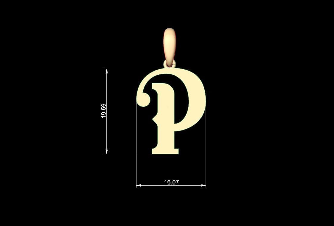 Initial Letters Pendant Banthern P 3D print model_4