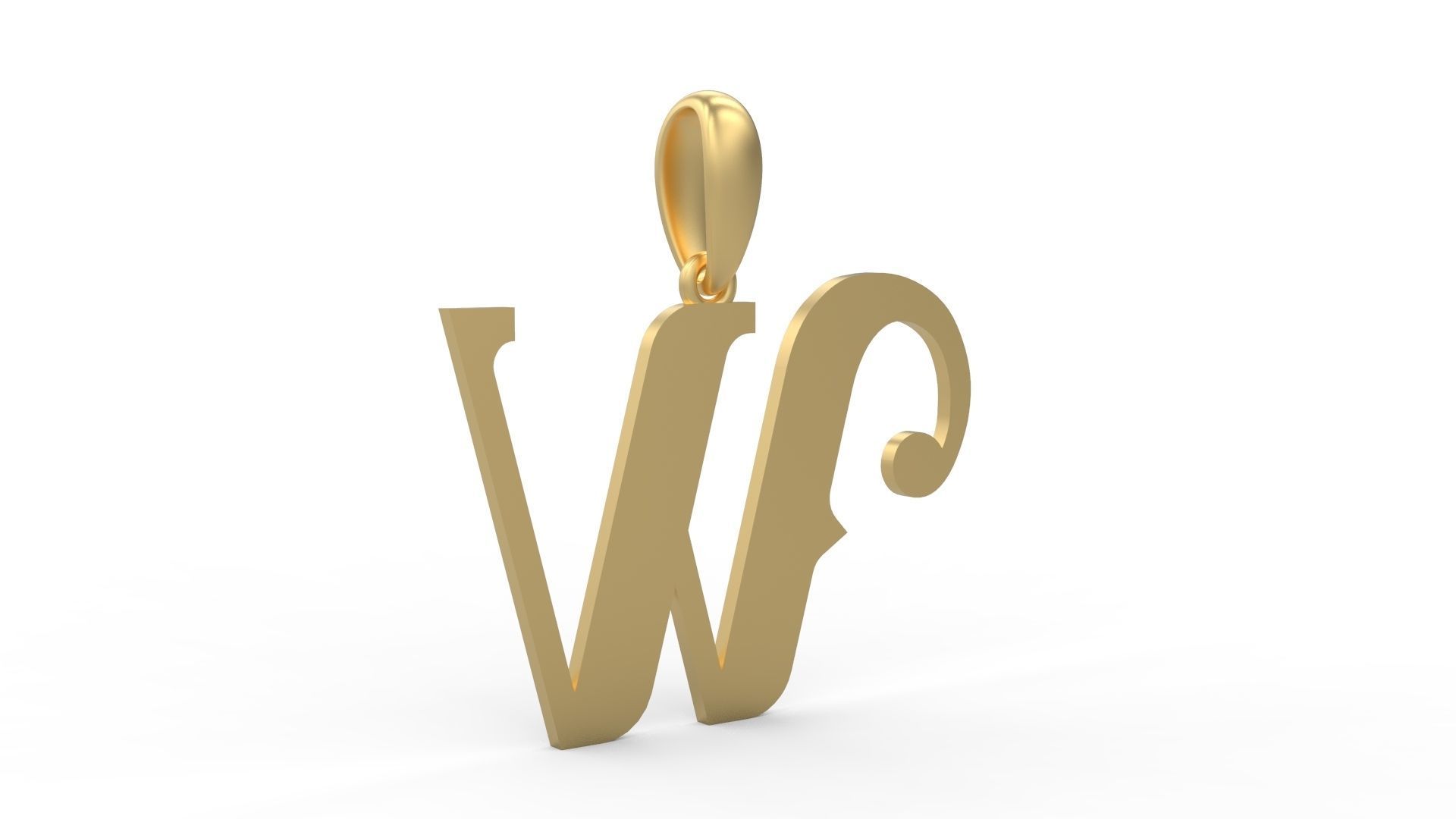 Initial Letters Pendant Banthern W 3D print model_3