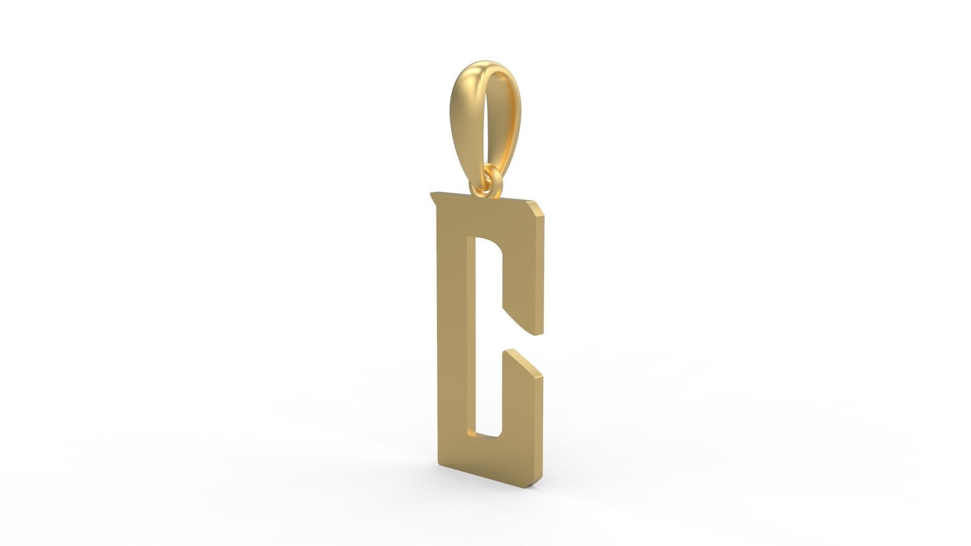 Initial Letters Pendant BASTERU C 3D print model_1