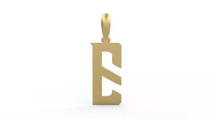 Initial Letters Pendant BASTERU E 3D print model