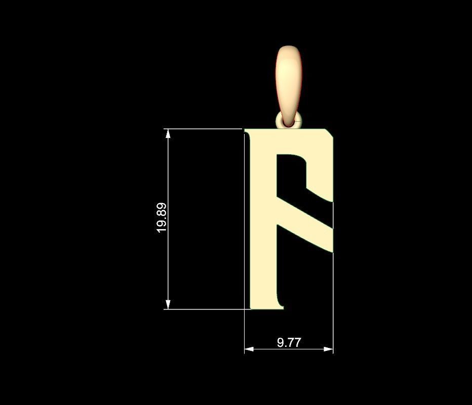 Initial Letters Pendant BASTERU F 3D print model_4