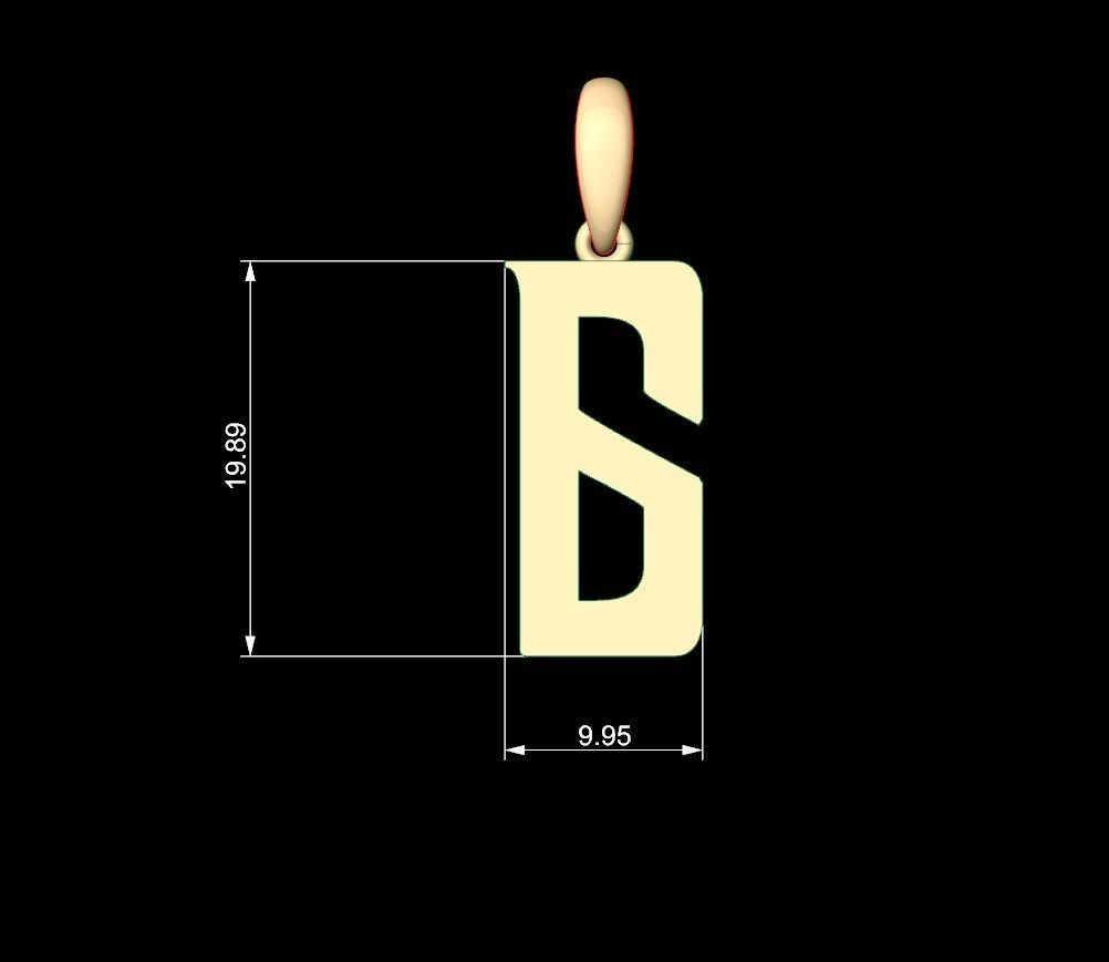 Initial Letters Pendant BASTERU G 3D print model_4