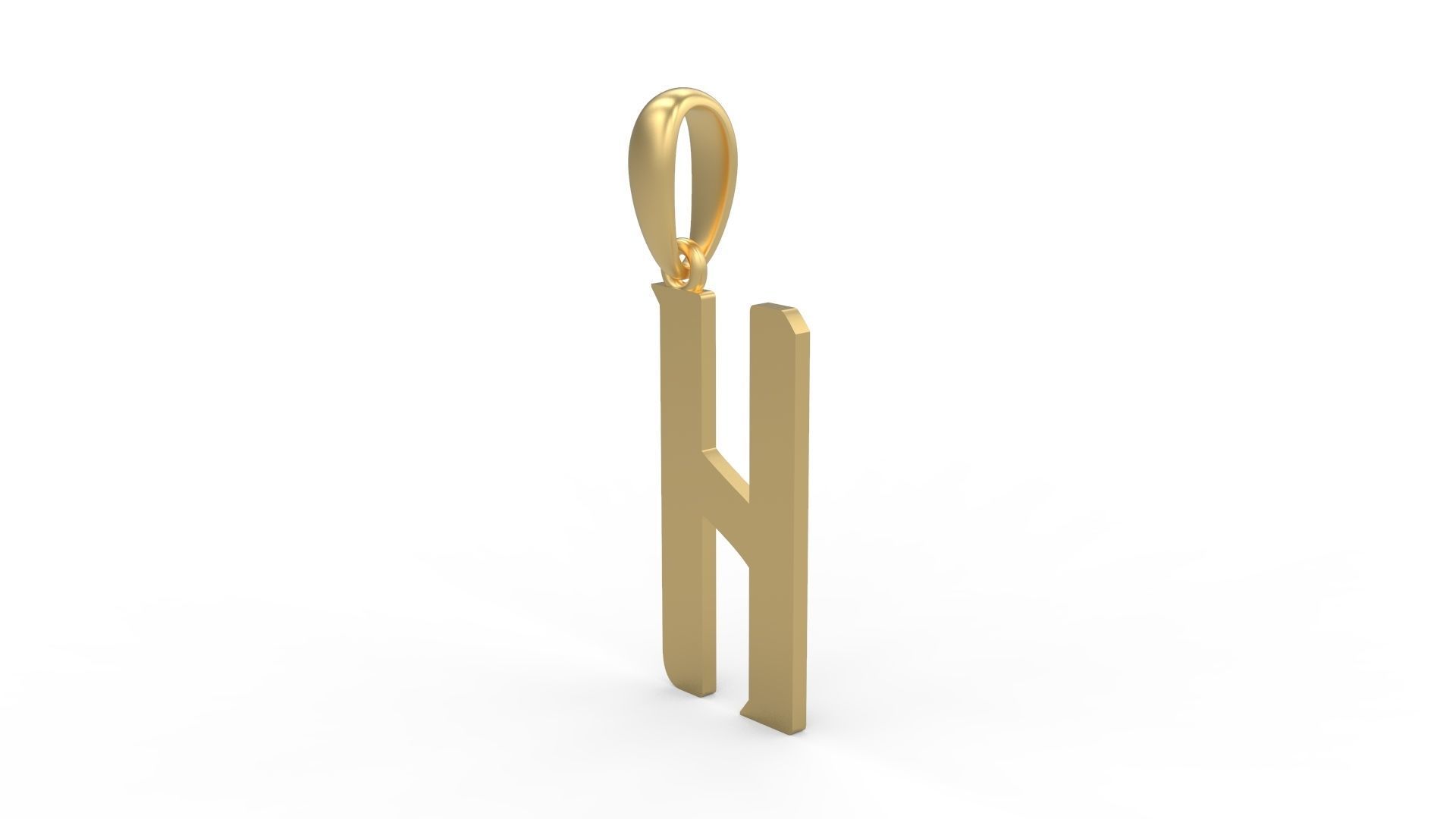 Initial Letters Pendant BASTERU H 3D print model_1