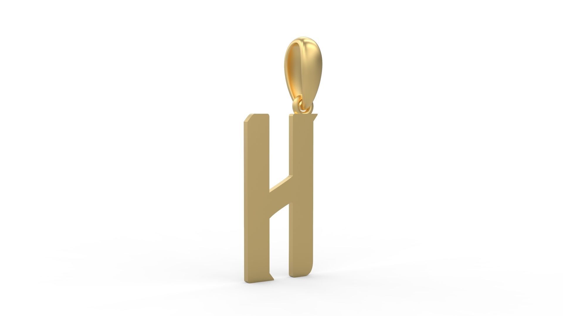 Initial Letters Pendant BASTERU H 3D print model_3