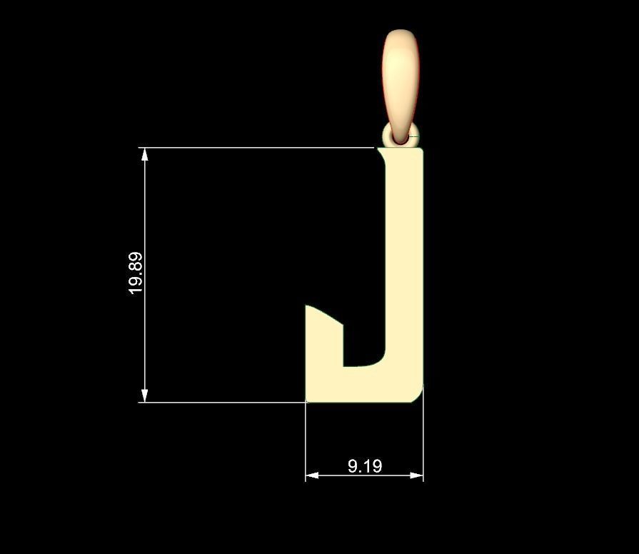Initial Letters Pendant BASTERU J 3D print model_4