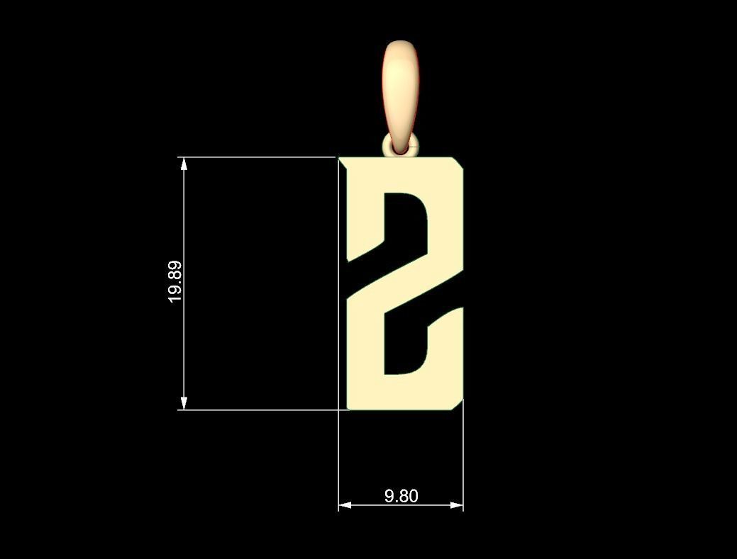 Initial Letters Pendant BASTERU Z 3D print model_4