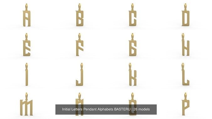 Initial Letters Pendant Alphabets BASTERU 3D Model Collection