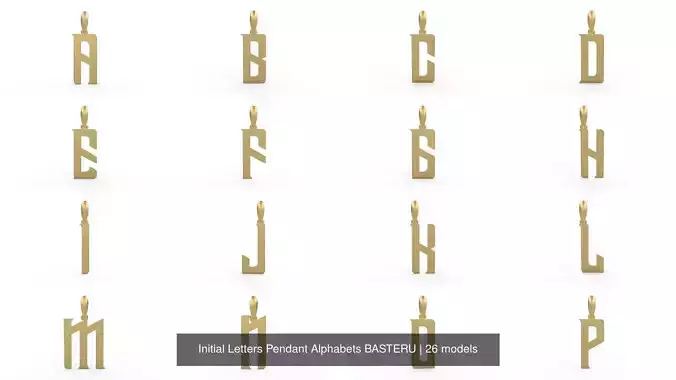 Initial Letters Pendant Alphabets BASTERU 3D Model Collection