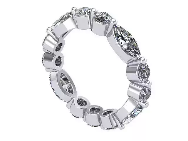 Marquise and Round Diamonds Band 