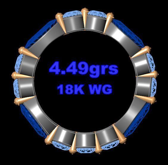 Marquise and Round Diamonds Band  3D print model_4