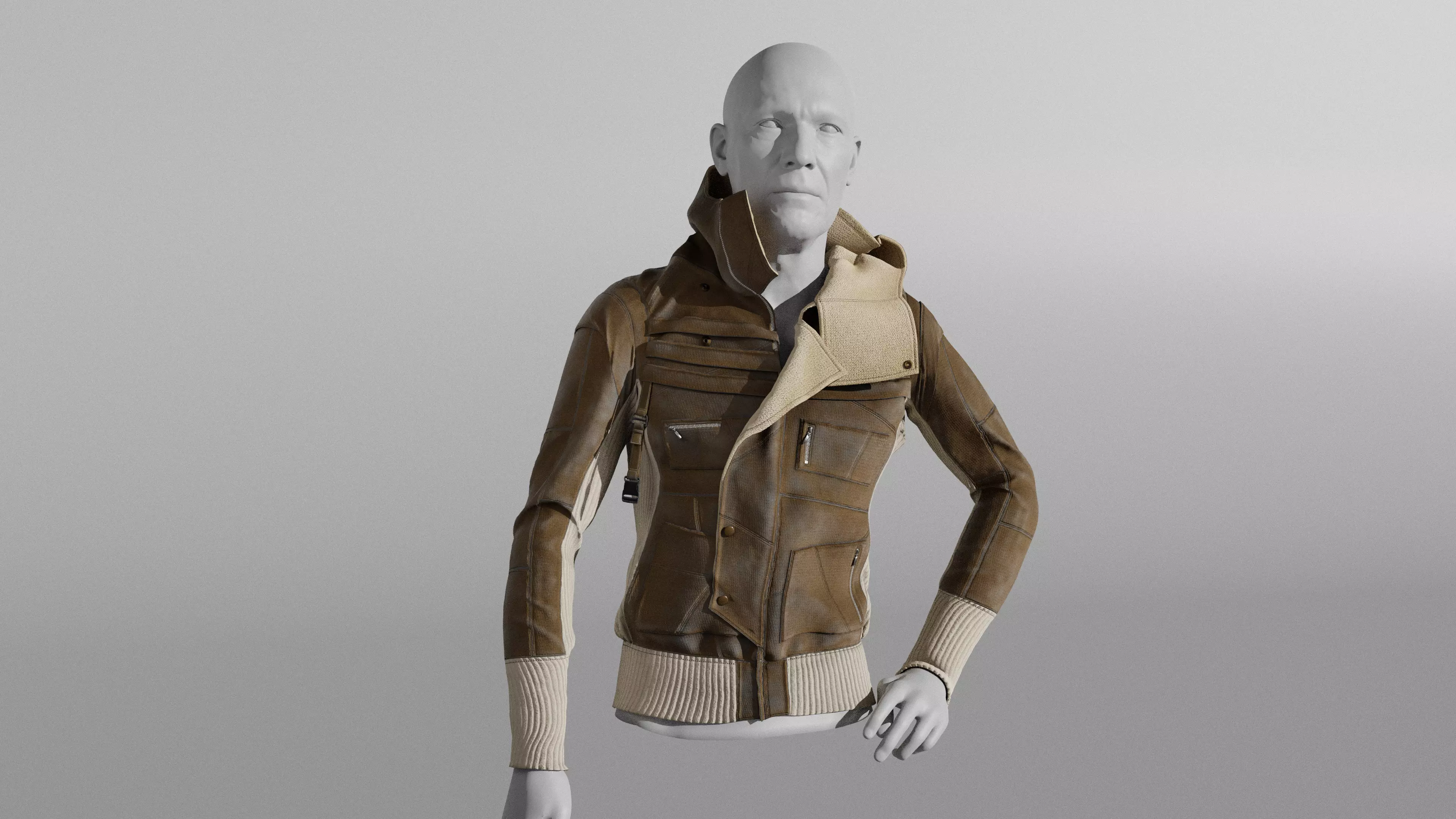 Highpoly Jacket hooded 3D model