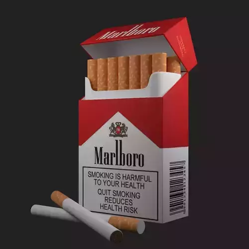 Marlboro Pack of 20 Cigarettes  Free low-poly 3D model