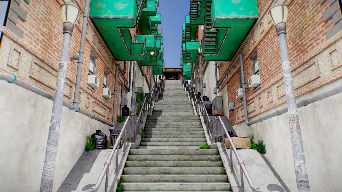Joker Stairs Scenario Baked AR VR Ready Low-poly 3D model