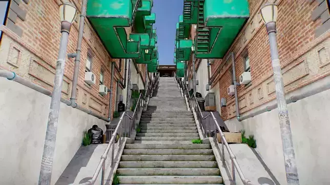 Joker Stairs Scenario Baked AR VR Ready