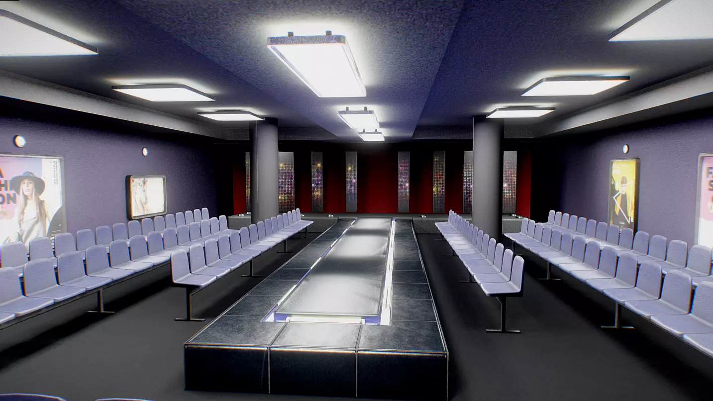 Fashion Show Studio Baked VRAR Ready Low-poly 3D model