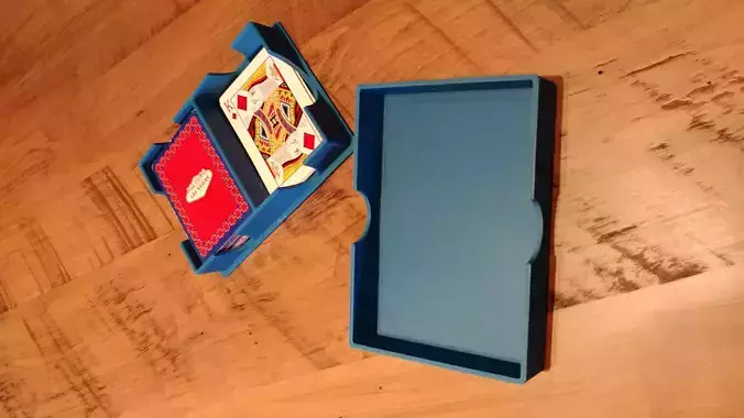 Holder for a double deck of playing cards 3D print model