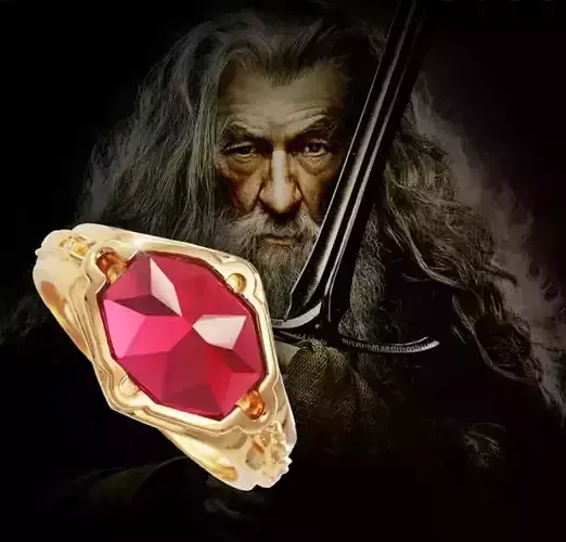 The Lord of the Rings Narya ring of fire  gold