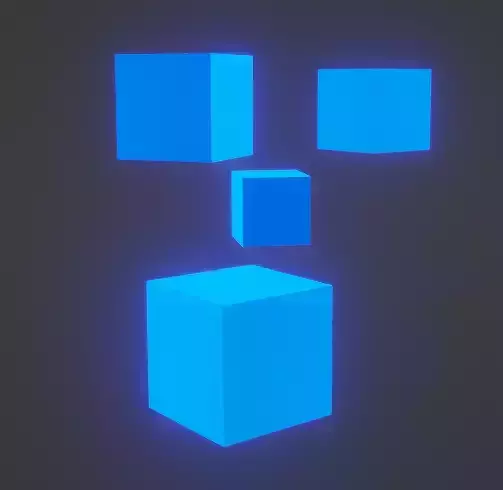 cube art low poly 3D model