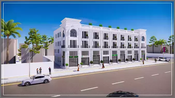 classic flat house model by HT-Meng 3D model