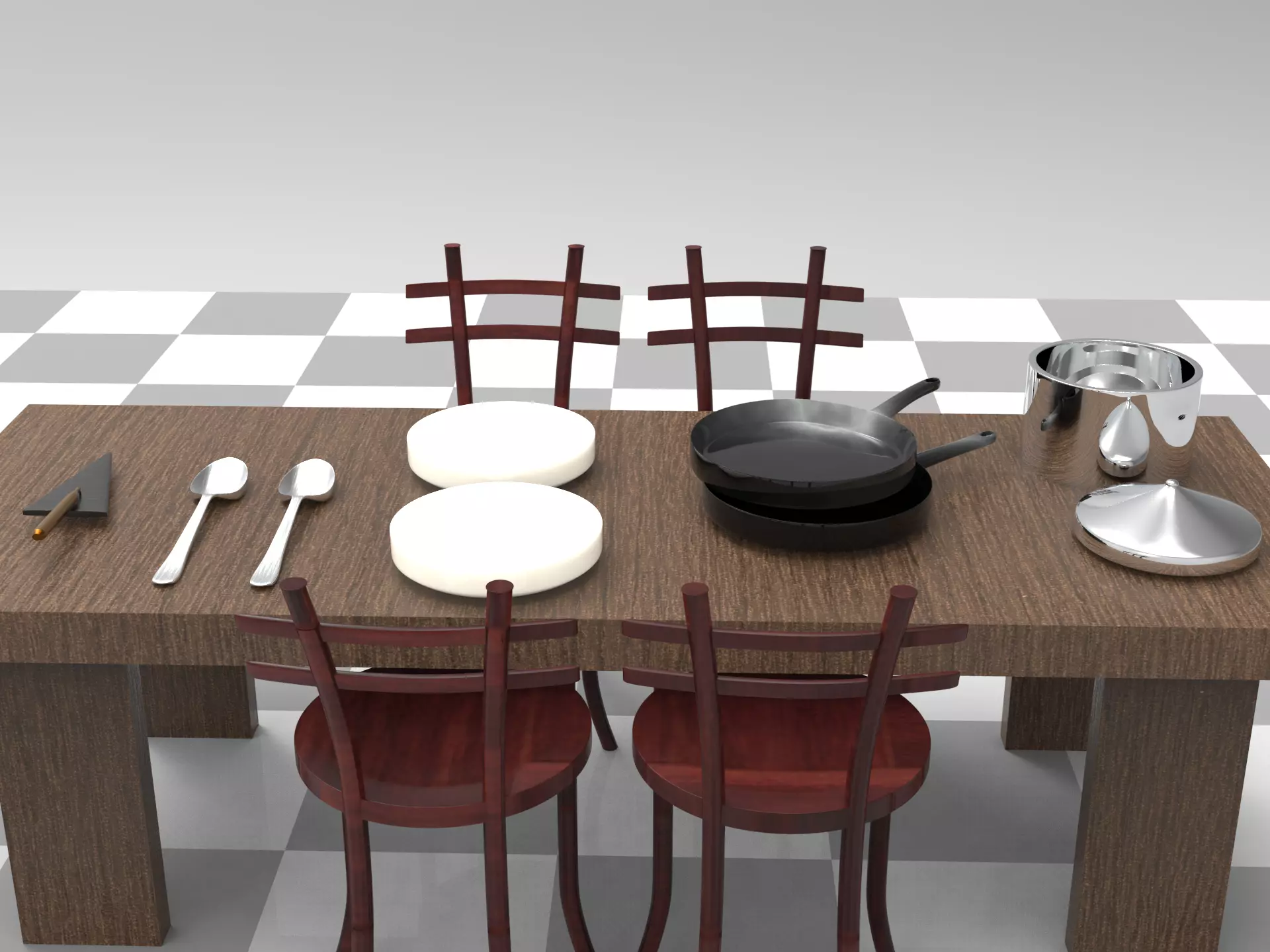 Dining room table Free 3D model 3D model_0