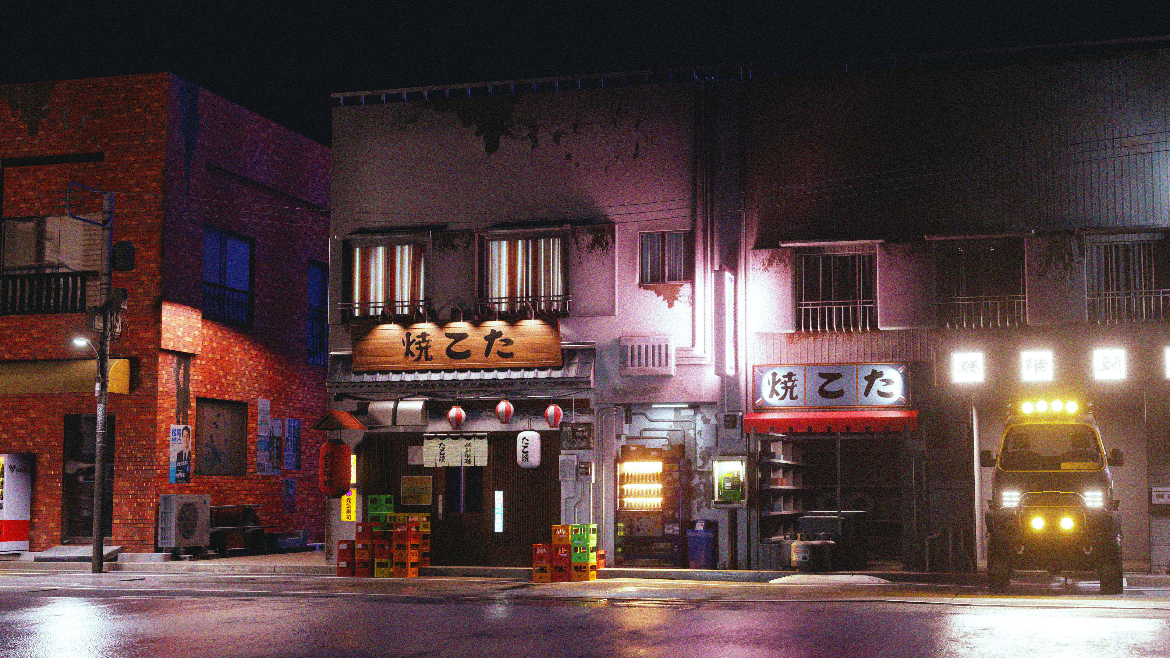 Japenese Street Scene  3D model_6