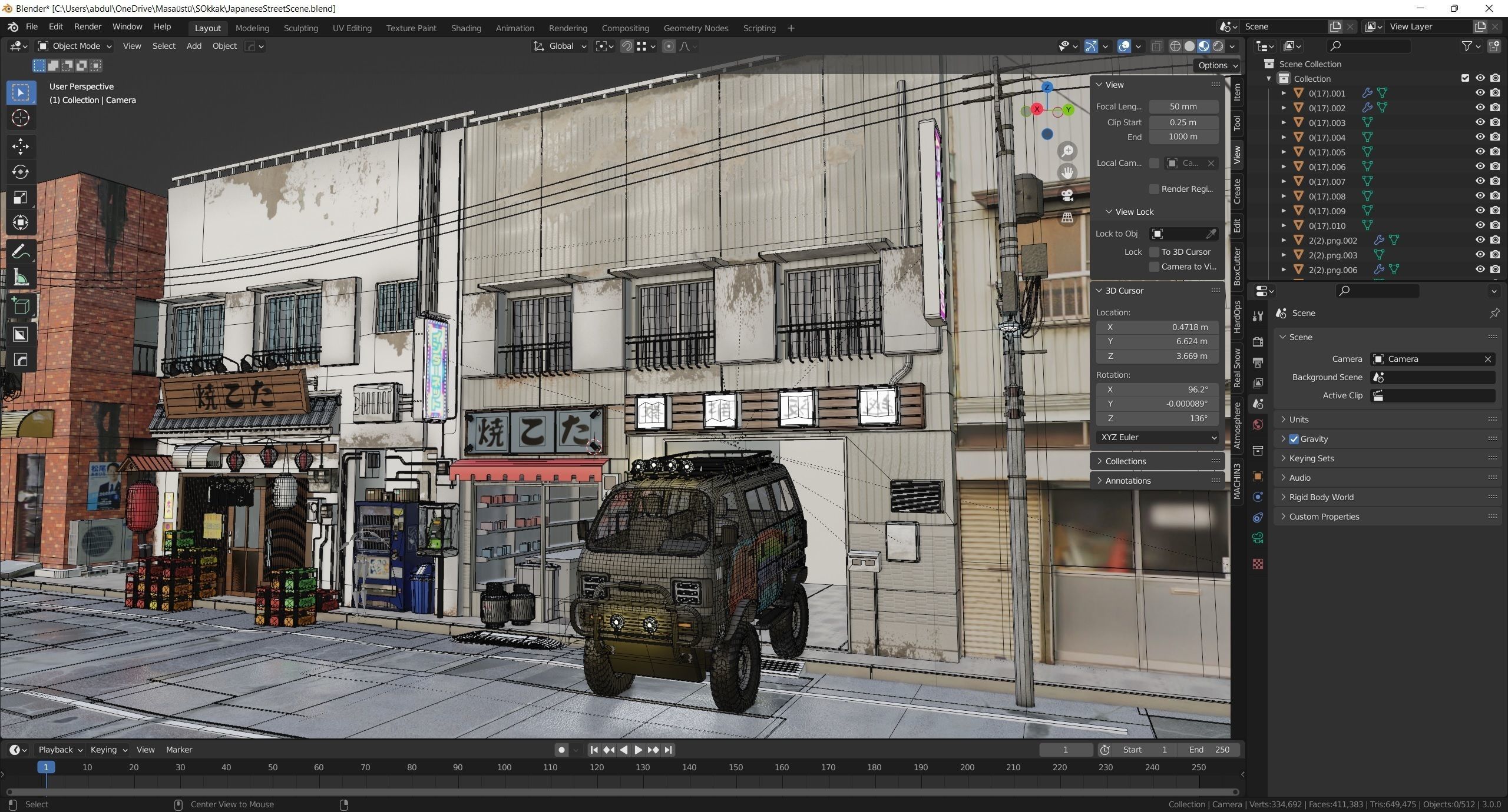 Japenese Street Scene  3D model_11