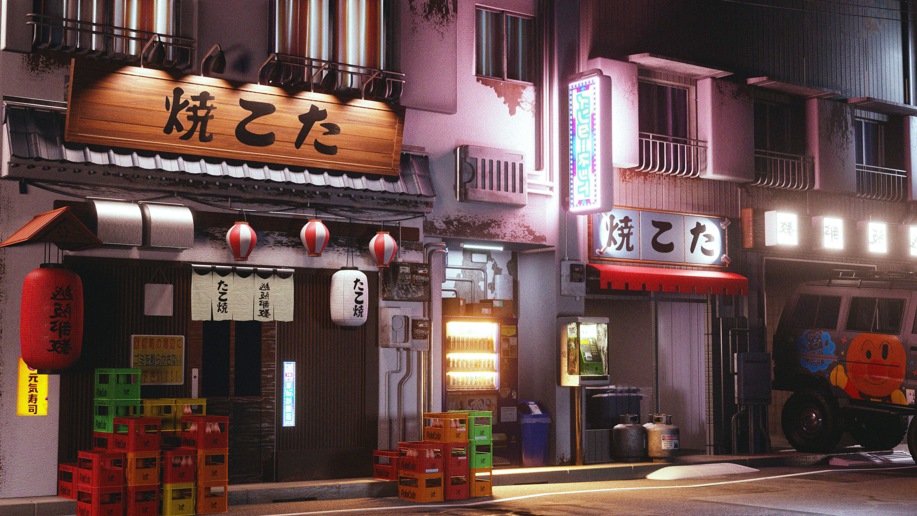 Japenese Street Scene  3D model_4