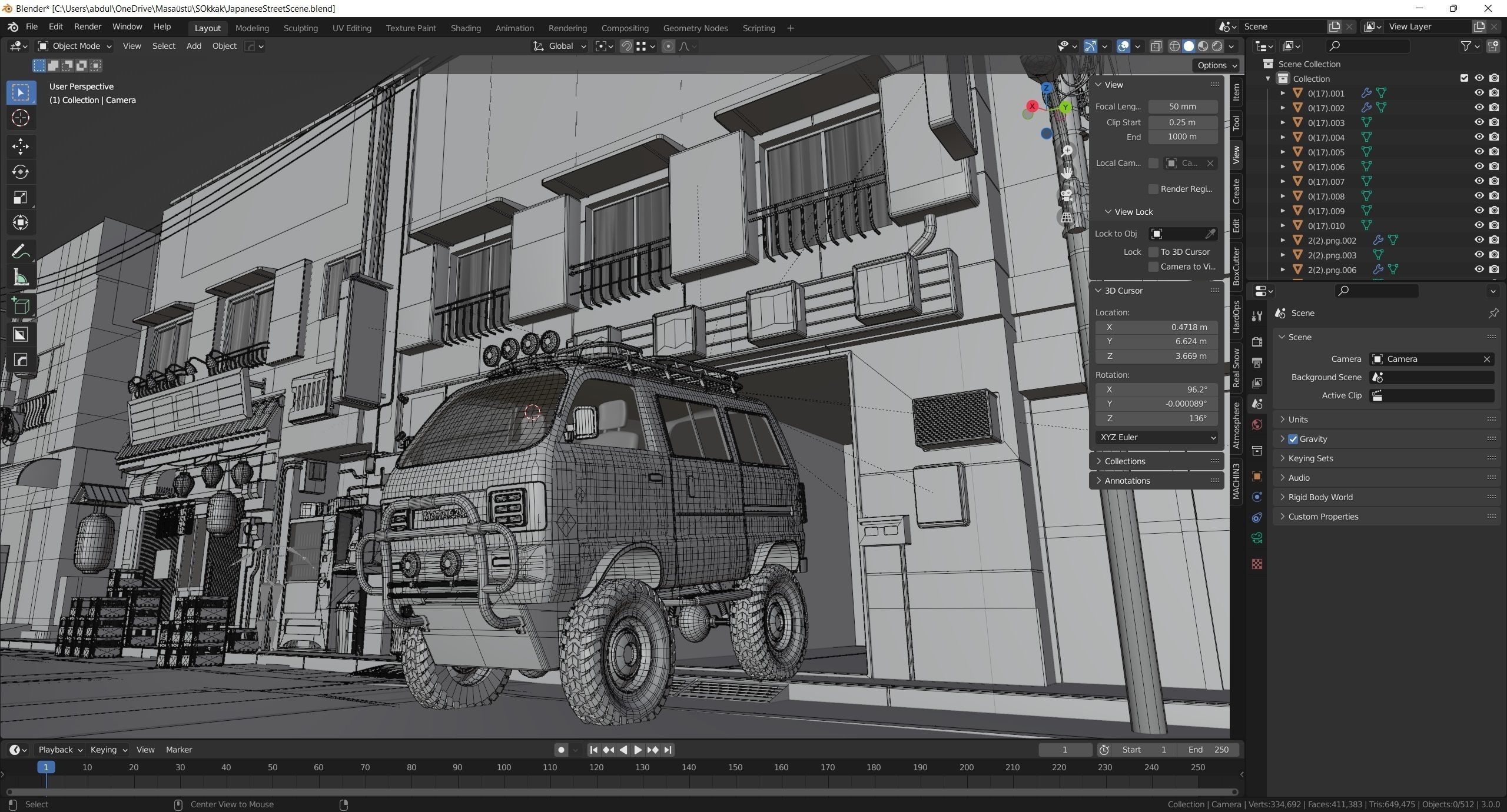 Japenese Street Scene  3D model_2