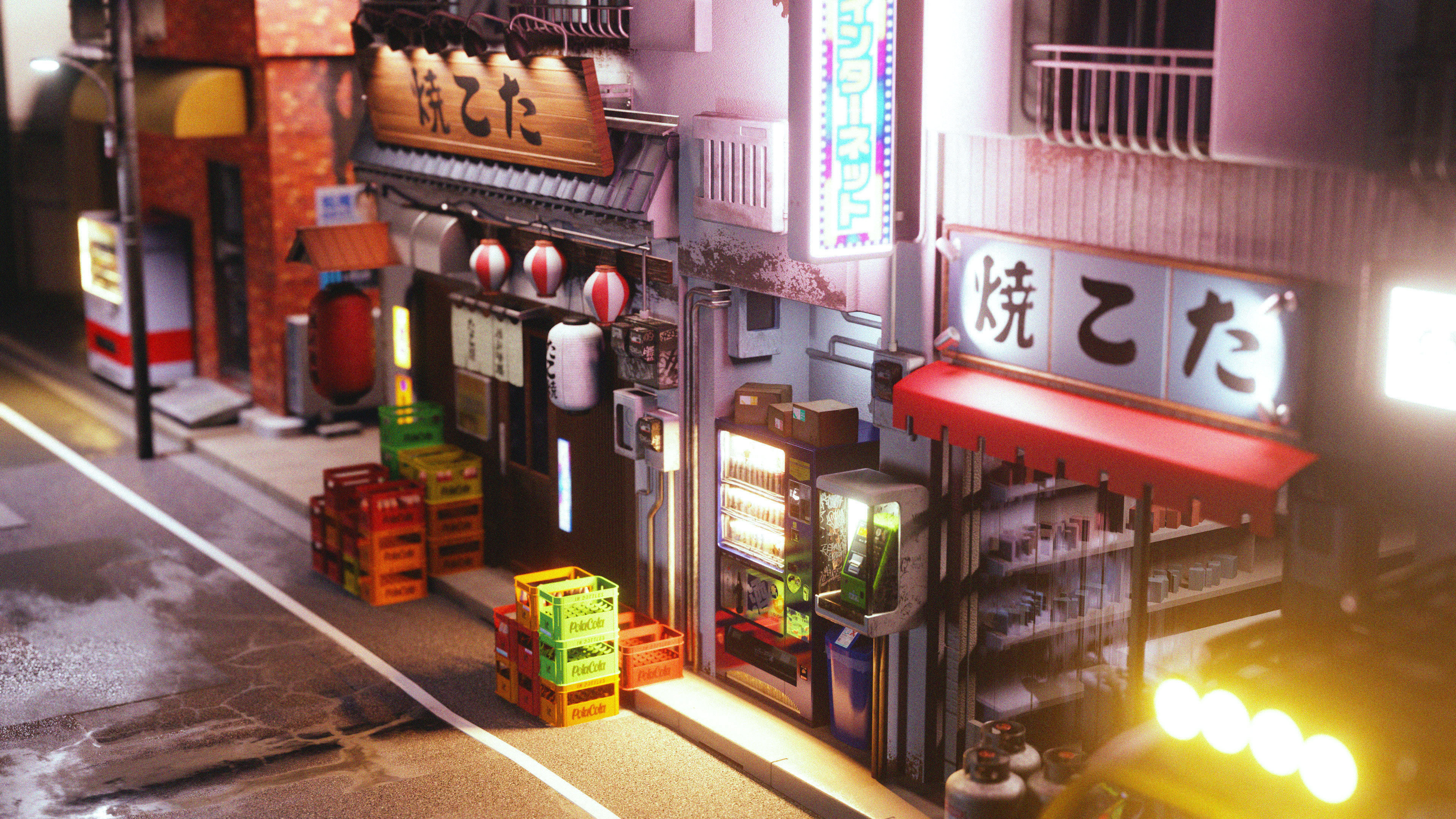 Japenese Street Scene  3D model_10