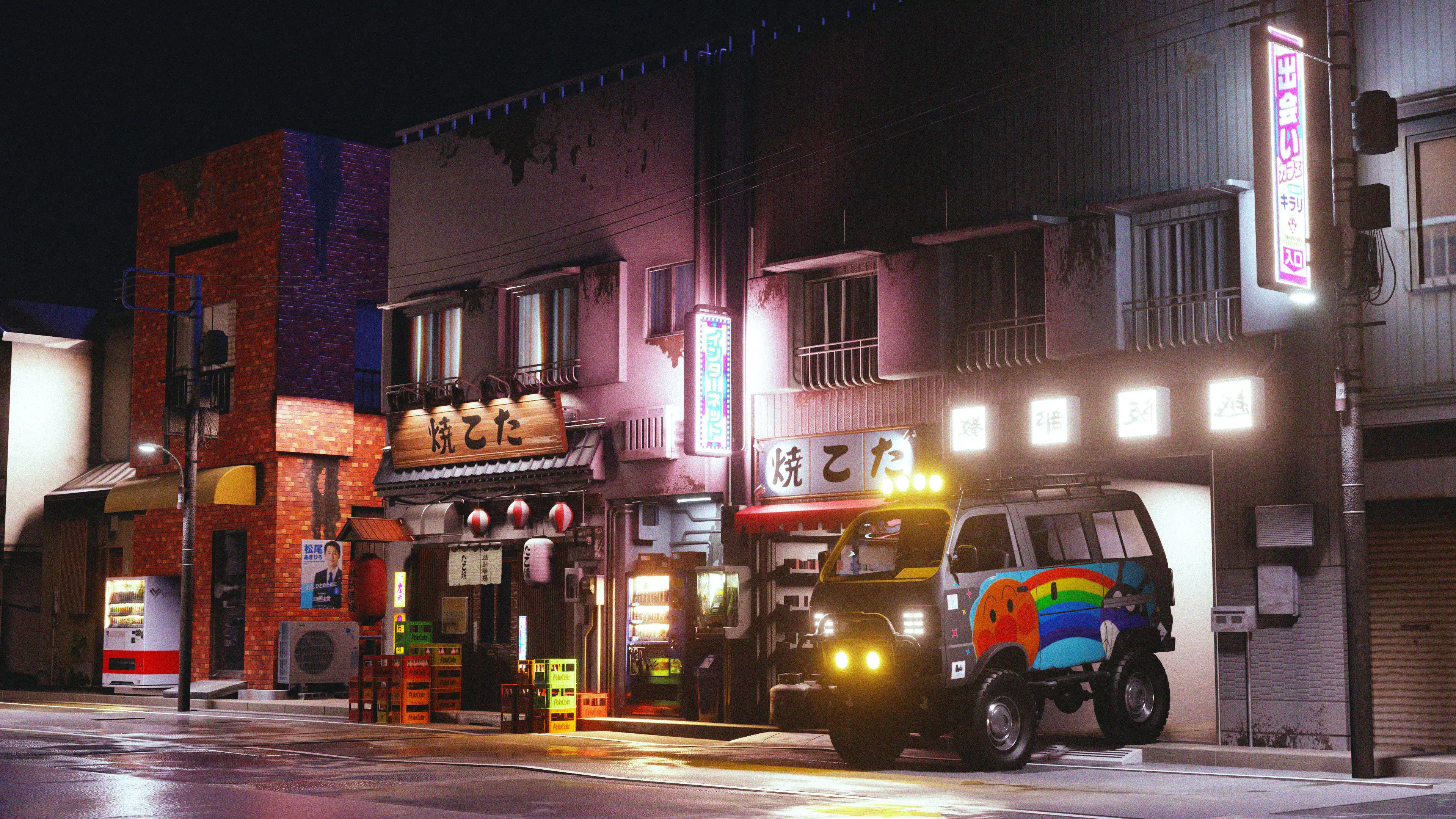 Japenese Street Scene  3D model_0