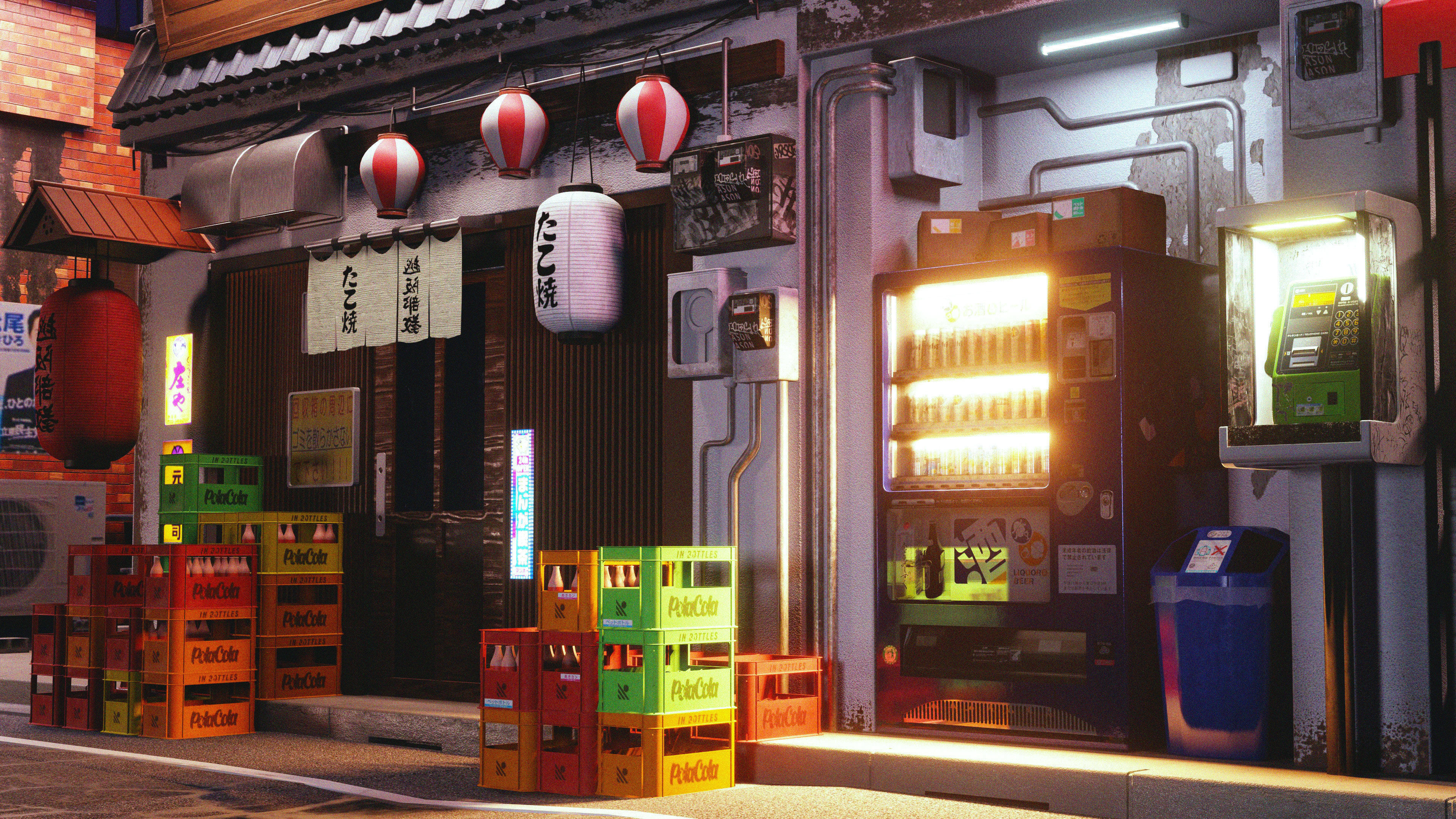 Japenese Street Scene  3D model_9