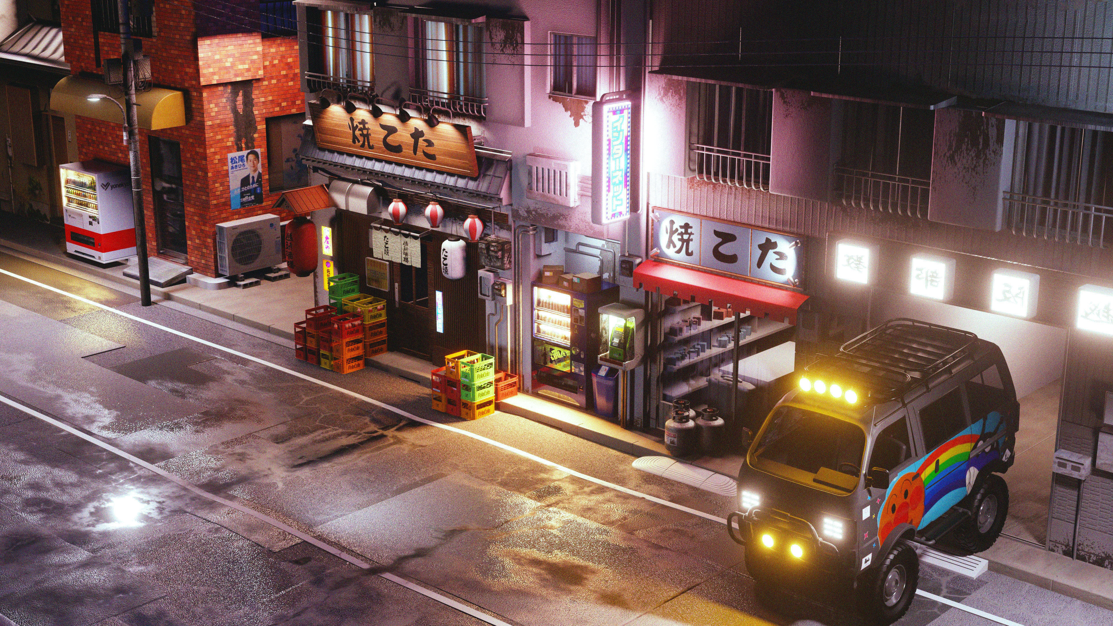 Japenese Street Scene  3D model_7