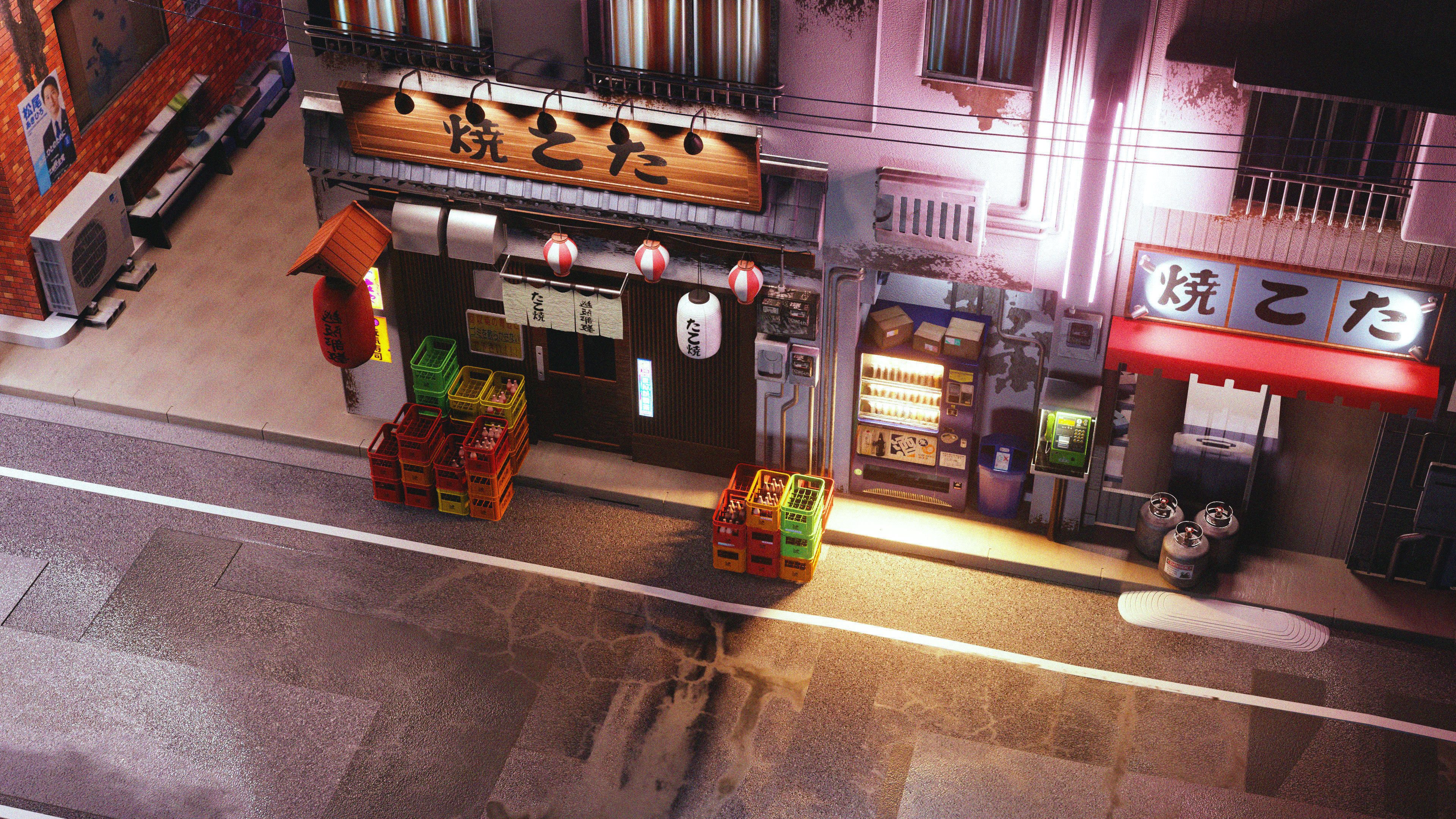 Japenese Street Scene  3D model_13