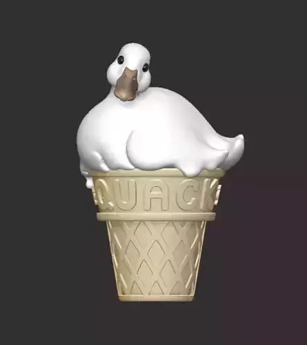 Duck icecream Melted duck design quack 3D print model