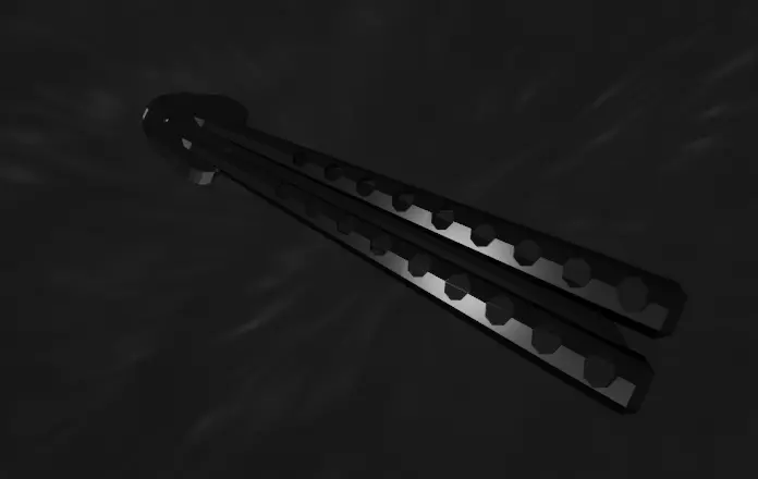 butterfly knife Balisong fan knife low poly Free 3D model