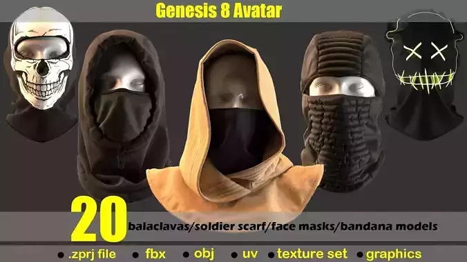 20  balaclavas  soldier scarf face masks and bandana models