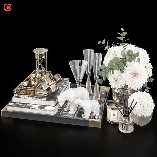 Decoration Set 39 Coffee table decor 3D model