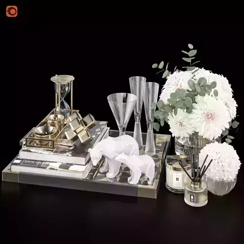Decoration Set 39 Coffee table decor 3D model