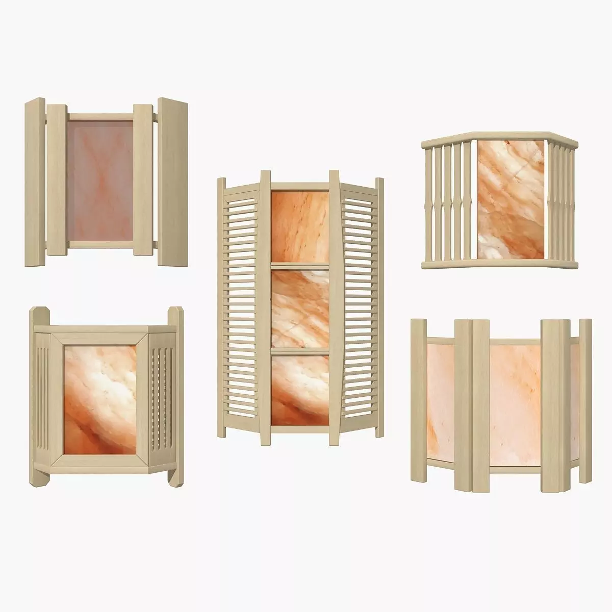 Sauna Light Set 02 3D model_0